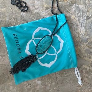Kendra Scott Rayne Turquoise Gunmetal necklace